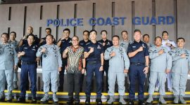 Kepala Badan Keamanan Laut Republik Indonesia (Bakamla) RI, Laksdya TNI Irvansyah, melaksanakan kunjungan kehormatan (Courtesy Call) dengan Komandan Singapore Police Coast Guard (SPCG), SAC Cheang Keng Keong, di Kantor Pusat SPCG, Singapura, Senin, (14/10/2024). Foto. tni.mil.id