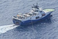 Badan Keamanan Laut Republik Indonesia (Bakamla RI) berhasil mendeteksi dan mengusir kapal China Coast Guard (CCG) 5402 yang mengganggu kegiatan Survei dan Pengolahan Data Seismik 3D Arwana yang dilakukan oleh PT. Pertamina East Natuna dengan menggunakan Kapal MV Geo Coral, Natuna, Selasa, (22/10/2024). Foto. tni.mil.id