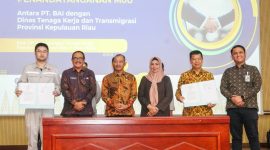 Dinas Tenaga Kerja dan Transmigrasi (Disnakertrans) Provinsi Kepulauan Riau secara resmi meluncurkan Kick Off Program Pemagangan Tenaga Kerja Dalam Negeri di PT Bintan Alumina Indonesia (BAI), Kamis (3/10/2024). Foto: Diskominfo Kepri
