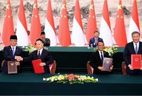 Presiden Prabowo Subianto bersama Presiden RRT, Xi Jinping, menyaksikan penandatanganan sejumlah kesepakatan kerja sama antara Indonesia dan Tiongkok di Great Hall of the People, Beijing, RRT, pada Sabtu, 9 November 2024. Foto: BPMI Setpres/Muchlis Jr