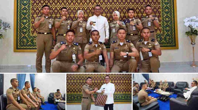 Praja Institut Pemerintahan Dalam Negeri (IPDN) asal Kepulauan Riau, khususnya Kota Tanjungpinang, melakukan agenda silaturahmi dengan Penjabat (Pj.) Wali Kota Tanjungpinang, Andri Rizal. Foto: Diskominfo Tanjungpinang 