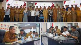 Pemerintah Kota Tanjungpinang menggelar acara Silaturahmi bersama Wali kota dan Wakil Wali kota terpilih, Lis Darmansyah dan Raja Ariza, bertempat di Aula Sultan Sulaiman Badrul Alamsyah lantai 3 Kantor Wali Kota Tanjungpinang, Selasa (24/12/2024). Foto: Diskominfo Tanjungpinang 