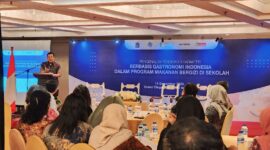 Kepala Bapanas Arief Prasetyo Adi saat menghadiri kegiatan Pengenalan Pendidikan Karakter Berbasis Gastronomi Indonesia dalam Program Makan Bergizi di Sekolah di Jakarta, Sabtu (14/12/2024)/Foto : Humas Bapanas

