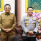 Kunjungan silaturahmi dari Ketua Pengadilan Tinggi Kepulauan Riau yang baru, H. Ahmad Shalihin,dan Kapolresta Tanjungpinang yang baru, Kombes Pol. Hamam Wahyudi, di Gedung Daerah, Tanjungpinang. Foto: Diskominfo Kepri 