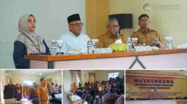 Pemerintah Kota Tanjungpinang melalui Badan Perencanaan, Penelitian, dan Pengembangan (Bappelitbang) menggelar Musyawarah Perencanaan Pembangunan (Musrenbang) tingkat Kelurahan Tanjung Unggat, Kecamatan Bukit Bestari, dengan tema “Kolaborasi dan Harmonisasi Dalam Geliat Investasi Bagi Mengakselerasi Pertumbuhan Ekonomi Kota Tanjungpinang yang Berbasis pada Pemberdayaan Masyarakat”. Kegiatan dilaksanakan di Aula Kelurahan Tanjung Unggat, dipimpin oleh Kepala Bappelitbang Kota Tanjungpinang, Riono. Foto: Diskominfo Tanjungpinang 