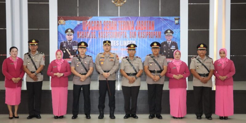 AKBP Apri Fajar Hermanto, S.I.K., Kapolres Lingga pimpin kegiatan serah terima jabatan (sertijab) PJU Polres Lingga, Kamis, 23 Januari 2025. Foto: INIKEPRI.COM