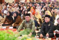 Gubernur Ansar Hadiri Peringatan Isra Mikraj Nabi Muhammad SAW Tahun 2025 M / 1446 H Tingkat Provinsi Kepulauan Riau di Aula Wan Seri Beni, Dompak. Foto: Diskominfo Kepri 