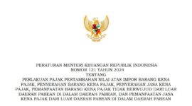 Menteri Keuangan (Menkeu) Sri Mulyani Indrawati telah menerbitkan Peraturan Menteri Keuangan (PMK) Nomor 131 Tahun 2024 yang mengatur perlakuan terkait dengan penerapan Pajak Pertambahan Nilai (PPN) sekaligus sebagai dasar penerapan PPN 12 persen. Foto: Tangkapan Layar SK Menkeu