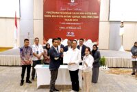 Komisi Pemilihan Umum (KPU) Kota Batam resmi menetapkan pasangan Amsakar Achmad dan Li Claudia Chandra sebagai Wali Kota dan Wakil Wali Kota Batam terpilih untuk periode 2024-2029. Penetapan ini diumumkan dalam Rapat Pleno Terbuka yang digelar di Hotel Harris Batam Centre pada Kamis (6/2) pukul 13.30 WIB. Foto: INIKEPRI.COM