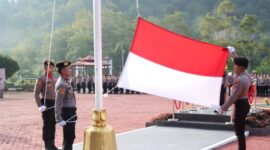 Upacara Bendera Hari Kesadaran Nasional bertempat di Lapangan Upacara Tri Brata Polres Lingga, Senin (17/2/2025). Foto: INIKEPRI.COM/Diskominfo Tanjungpinang 