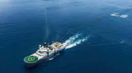 Kapal Geo Coral sedang melakukan akuisisi seismik 3D di Laut Natuna Utara pada periode Oktober-November 2024. Foto: ANTARA/HO-Pertamina East Natuna