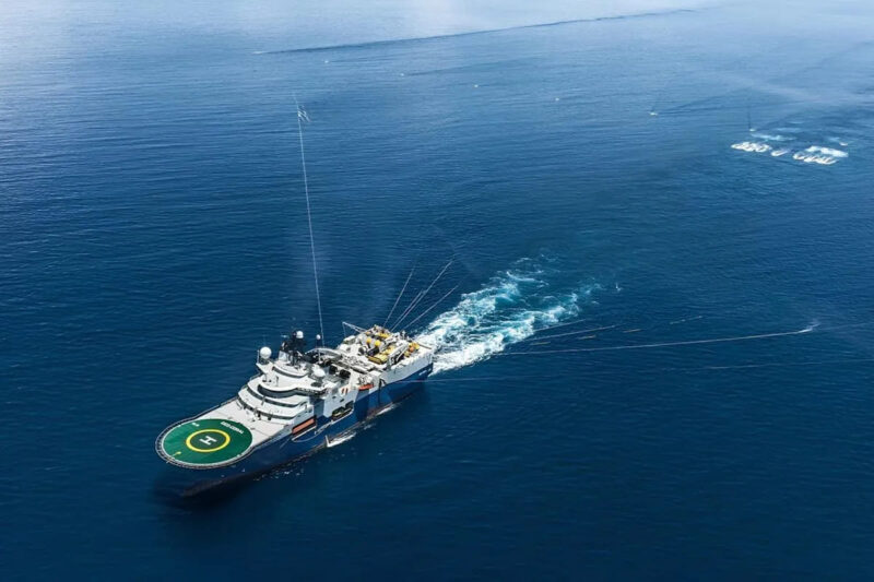 Kapal Geo Coral sedang melakukan akuisisi seismik 3D di Laut Natuna Utara pada periode Oktober-November 2024. Foto: ANTARA/HO-Pertamina East Natuna