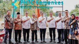 Program Hasil Terbaik Cepat (PHTC) Bidang Kesehatan yang dihadiri oleh Menteri Kesehatan Republik Indonesia, Budi Gunadi Sadikin, dan Menteri Koordinator Bidang Pembangunan Manusia dan Kebudayaan, Prof. Dr. Pratikno, di Tarempa, Sabtu (22/3). Foto: INIKEPRI.COM/Diskominfo Kepri 