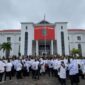 Demo tenaga media di Kantor Bupati Natuna. Foto: Istimewa 