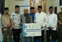 Pemda Natuna bersafari Ramadan di Masjid Raudhatul Falah Desa Kelanga, Kecamatan Bunguran Timur Laut, Jum’at (21/3/2025). Foto: INIKEPRI.COM