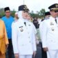 Bupati  Natuna Cen Sui Lan dan Wakil Bupati Natuna Jarmin Sidik disambut dengan syukuran, saat tiba di Natuna, Sabtu (1/3/2025). Foto: Istimewa 
