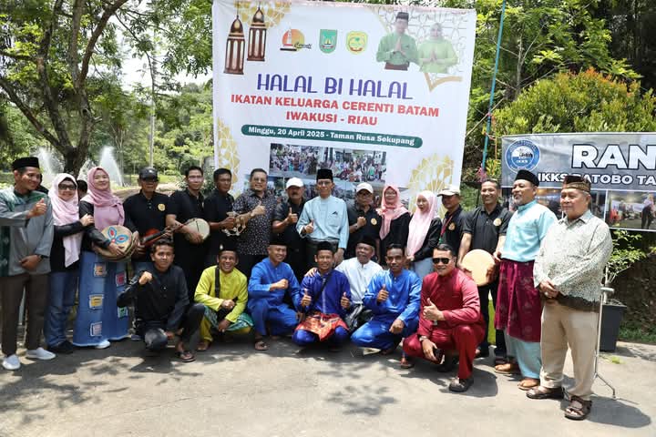 Amsakar saat menghadiri halal bihalal Ikatan Keluarga Cerenti Batam yang digelar di Taman Rusa, Sekupang, Minggu (20/4/2025). Foto: INIKEPRI.COM/Media Center Batam 