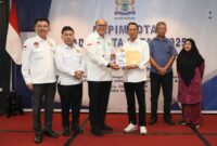 Wali Kota Batam sekaligus Ex Officio Kepala BP Batam Amsakar Achmad saat menutup Rapat Pimpinan Kamar Dagang dan Industri Indonesia (Kadin) Kota Batam Tahun 2025 yang dirangkaikan dengan Halalbihalal di Hotel Santika Batam Center, Kamis (24/4/2025). Foto: INIKEPRI.COM