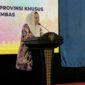 Bupati Natuna Cen Sui Lan dalam forum Diskusi Publik bertajuk “Percepatan Pembentukan Provinsi Khusus Kepulauan Natuna-Anambas: Perspektif Integrasi dan Kedaulatan Bangsa di Perbatasan”, Rabu, 23 April 2025. Foto: INIKEPRI.COM