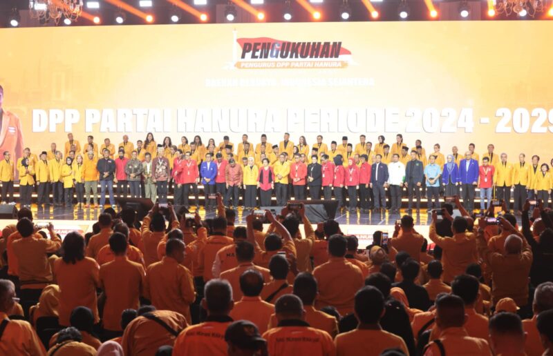 Partai Hati Nurani Rakyat atau Hanura menggelar pengukuhan Pengurus Dewan Pimpinan Pusat (DPP) periode 2024-2029. Kegiatan yang berlangsung di Jakarta Convention Center, Jakarta pada Sabtu malam, (26 April 2025). Foto: Istimewa 