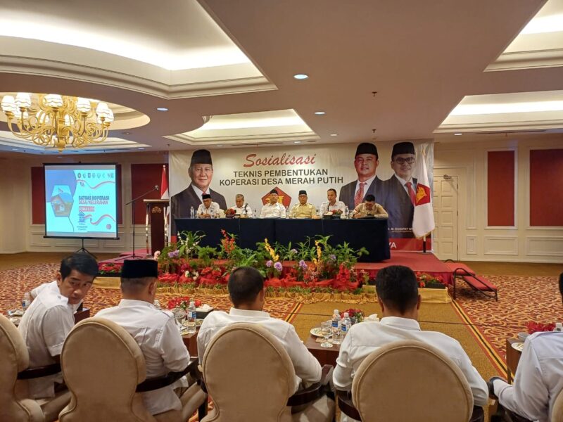 Dalam rangka mempercepat pembentukan Koperasi Merah Putih di seluruh Indonesia, Kementerian Koperasi RI melalui Staf Khusus Menteri, David Bastian, menggelar sosialisasi Koperasi Desa/Kelurahan Merah Putih di Hotel Harmoni One, Batam Center, Sabtu (26/4/2025). Foto: INIKEPRI.COM