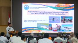 Pemerintah Kabupaten Bintan bersama Badan Nasional Pengelola Perbatasan Republik Indonesia (BNPP RI) menggelar kegiatan Pemberdayaan Masyarakat Nelayan di Pesisir dan Pulau-Pulau Kecil Terluar (PPKT), Rabu (21/05) di Aula Bandar Seri Bentan. Foto: INIKEPRI.COM