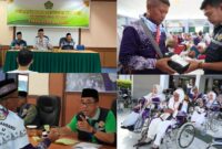 Jemaah calon haji (JCH) yang tergabung dalam kelompok terbang (kloter) 4 embarkasi Batam (BTH) telah diberangkatkan ke Tanah Suci, Senin (5/5/2025) puku 09:14 WIB melalui bandara Hang Nadim Batam.  Foto: INIKEPRI.COM