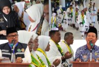 Embarkasi Batam (BTH) hari ini memberangkatkan jemaah haji perdana asal Kalimantan Barat (Kalbar) yang tergabung dalam kelompok terbang (kloter) 21. Foto: INIKEPRI.COM
