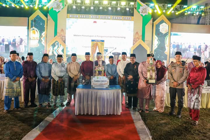 Pemerintah Kota (Pemko) Batam sukses menggelar Musabaqoh Tilawatil Al-Qur'an dan Hadis (MTQH) XXXIII tingkat Kota Batam di Halaman Masjid Sultan Mahmud Riayat Syah, Batuaji, Rabu (30/4/2025) malam. Foto: INIKEPRI.COM/Media Center Batam 
