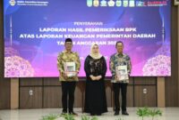 Penyerahan Laporan Hasil Pemeriksaan (LHP) dilakukan di Aula Kantor BPK Perwakilan Provinsi Kepulauan Riau, Batamcenter, Jumat (23/5/2025). Foto: INIKEPRI.COM