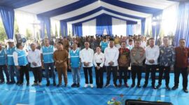 Peresmian peningkatan layanan kelistrikan tersebut digelar di Lapangan Sepak Bola Pulau Pemping, Kecamatan Belakangpadang, Kota Batam, Selasa (27/5/2025). Foto: INIKEPRI.COM