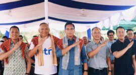 Wali Kota Medan Rico Tri Putra Bayu Waas, Komisaris Independen PT Bank Tabungan Negara (BTN) Tbk, Pietra Machreza Paloh, bersama jajaran direksi BTN di peringatan Hari Bumi Sedunia. Foto: Instagram @ricowaas