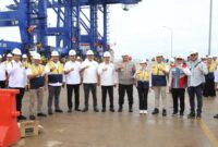 Wakil Kepala BP Batam, Li Claudia Chandra meninjau langsung persiapan pengoperasian 4 STS Crane yang baru saja tiba di Batam, pada Senin (19/5/2025) di Pelabuhan Batu Ampar. Foto: INIKEPRI.COM/BP Batam 