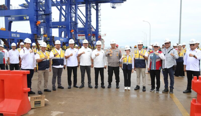 Wakil Kepala BP Batam, Li Claudia Chandra meninjau langsung persiapan pengoperasian 4 STS Crane yang baru saja tiba di Batam, pada Senin (19/5/2025) di Pelabuhan Batu Ampar. Foto: INIKEPRI.COM/BP Batam 