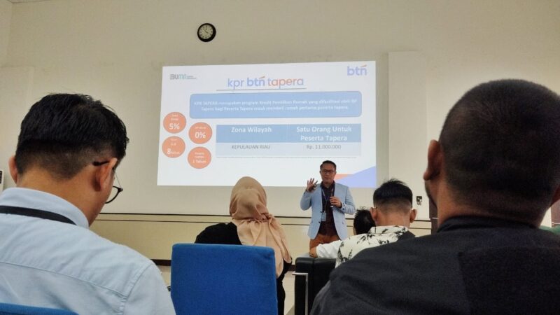 sosialisasi Program BTN Solusi dan Program Tiga Juta Rumah dii kantor BTN Cabang Utama Batam, Kamis (22/5/2025). Foto: INIKEPRI.COM