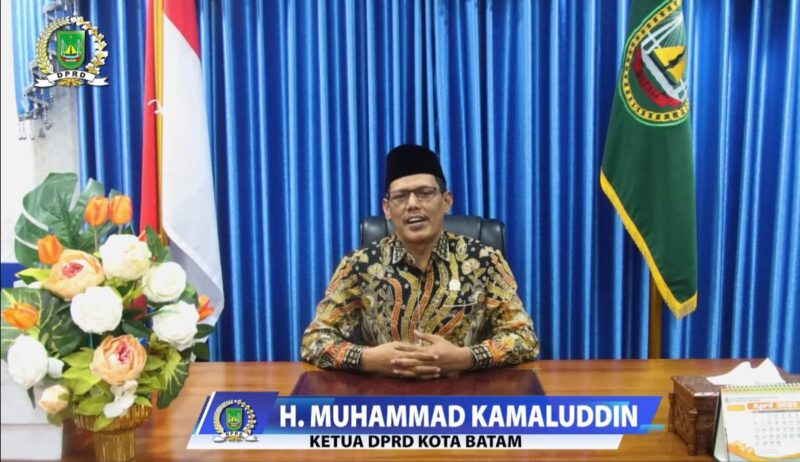 Ketua DPRD kota Batam Muhammad Kamaluddin mengucapkan selamat ulang tahun kepada Li Claudia Chandra, Wakil Wali Kota Batam sekaligus Ex Officio Wakil Kepala BP Batam melalui kanal YouTube Sekretariat DPRD kota Batam. Foto: Tangkapan Layar 