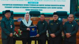 Rapat Paripurna dengan agenda penyampaian rekomendasi atas Laporan Keterangan Pertanggungjawaban (LKPJ) Bupati Natuna Tahun Anggaran 2024, pada Senin (26/5/2025). Foto; INIKEPRI.COM/NatunaKab 
