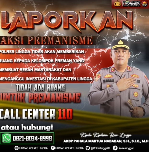 Flyer berantas premanisme. Foto: Polres Lingga 
