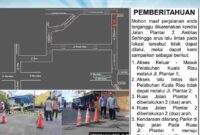 Jalan Pelantar II di kawasan Tanjungpinang Kota mengalami amblas akibat robohnya tiang beton penahan pada Jumat (16/5/2025). Foto: Satlantas Tanjungpinang 
