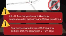 Pemerintah Kota Tanjungpinang melalui Dinas Komunikasi dan Informatika (Diskominfo) mengumumkan bahwa pekerjaan pembangunan U-Turn (putaran balik) baru di Jalan W.R. Supratman, tepatnya di Simpang Melayu Kota Piring, telah selesai dilaksanakan dan kini telah resmi difungsikan. Foto: INIKEPRI.COM/Diskominfo Tanjungpinang 