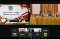 Bupati Natuna, Cen Sui Lan mengikuti Rapat Koordinasi (Rakor) secara virtual yang dipimpin langsung oleh Gubernur Kepulauan Riau, Ansar Ahmad.  Foto: INIKEPRI.COM/NatunaKab

