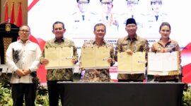 Penandatanganan Kesepakatan Bersama dan Capacity Building Kerja Sama Antar Daerah Pemerintah Provinsi Kepri, Jawa Tengah, Lampung, dan Maluku Utara, di Ballroom Marriott Hotel Harbour Bay Downtown, Kota Batam. Foto: INIKEPRI.COM/KepriProv 