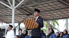 Upacara Peringatan Hari Lahir Pancasila Tingkat Kota Batam yang digelar di Dataran Engku Putri, Senin (2/6/2025). Foto: INIKEPRI.COM