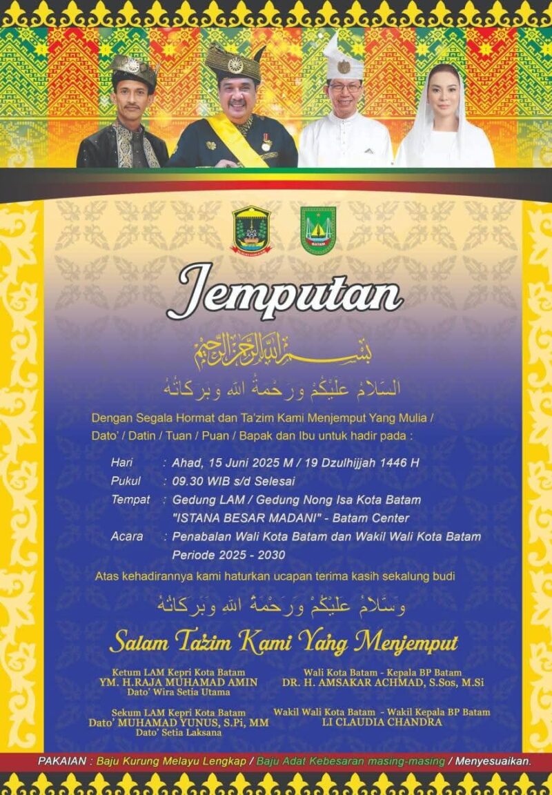 Jemputan penabalan. Foto: LAM Batam