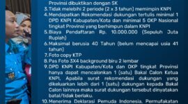 Flyer syarat calon ketua DPD KNPI Kepri. Foto: Dok.  KNPI Kepri 
