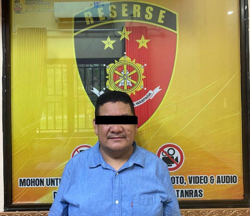 MG yang merupakan Komandan Satgas Ormas Lang Laut Kota Batam berhasil diringkus Direktorat Reserse Kriminal Umum (Ditreskrimum) Polda Kepulauan Riau. Foto: INIKEPRI.COM/Polda Kepri 