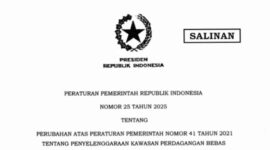 PP nomor 25 tahun 2025. Foto: Tangkapan Layar 