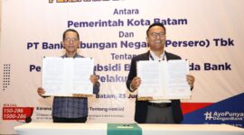 Pemerintah Kota Batam bersama PT Bank Tabungan Negara (Persero) Tbk menandatangani kesepakatan bersama tentang pemberian subsidi bunga kepada bank untuk pelaku usaha mikro. Foto: INIKEPRI.COM