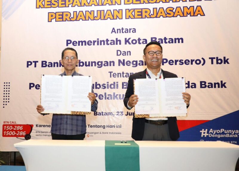 Pemerintah Kota Batam bersama PT Bank Tabungan Negara (Persero) Tbk menandatangani kesepakatan bersama tentang pemberian subsidi bunga kepada bank untuk pelaku usaha mikro. Foto: INIKEPRI.COM