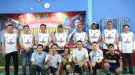 Kepolisian Daerah Kepulauan Riau (Polda Kepri) menggelar Turnamen Badminton Kapolda Kepri Cup di GOR Banda Baru Badminton Hall, Sei Panas, Batam, Senin (23/6/2025). Foto: INIKEPRI.COM